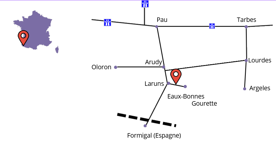 Plan schématique de localisation de la Villa Bellevue